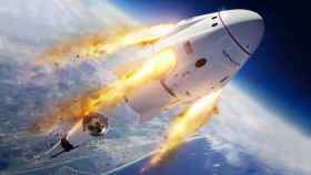 Ilustración de la cápsula Crew Dragon separándose del lanzador. / Space X