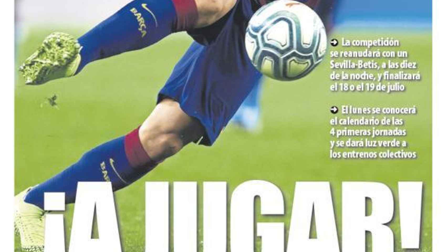 La portada del diario Mundo Deportivo (30/05/2020)