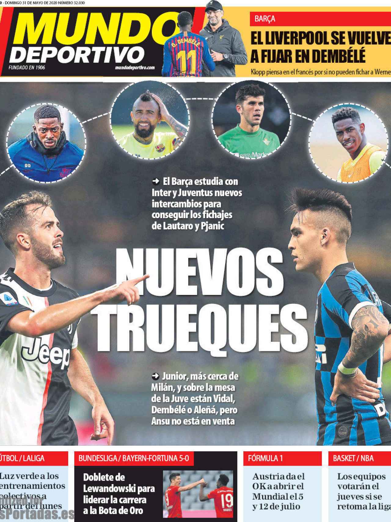 Portada Mundo Deportivo (31/05/2020)