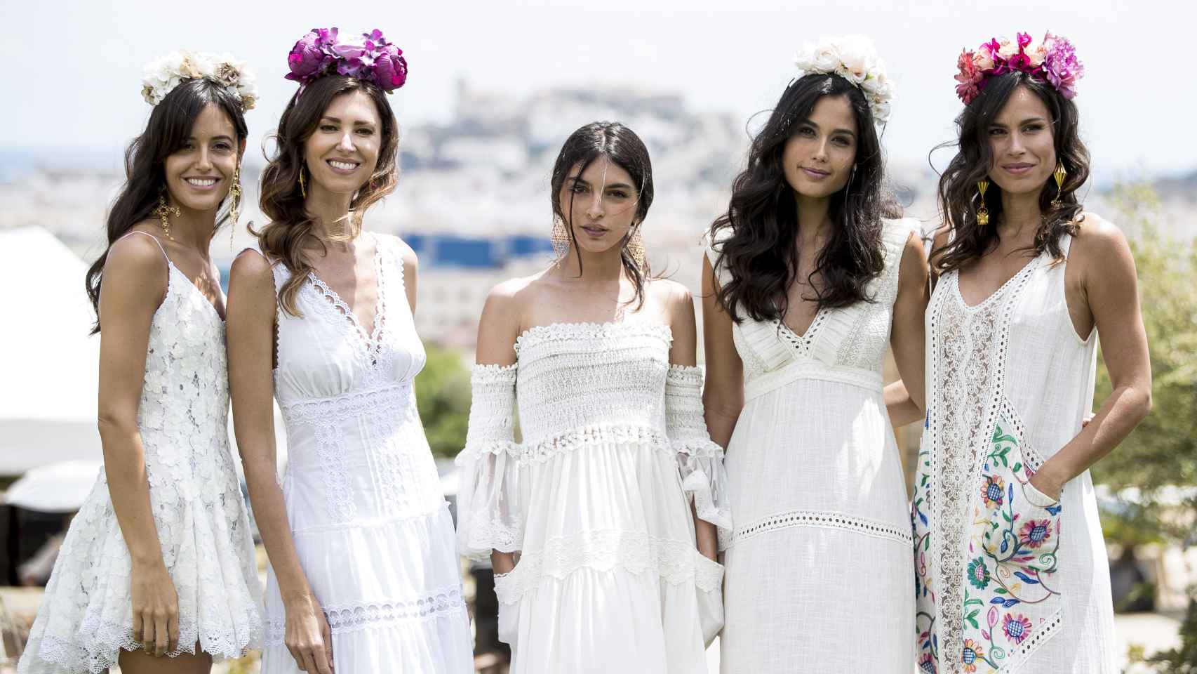 Lucia Rivera, Begoña Martin, Patricia Yurena y Mireia Canalda durante la pasarela Moda Adlib Ibiza 2019.