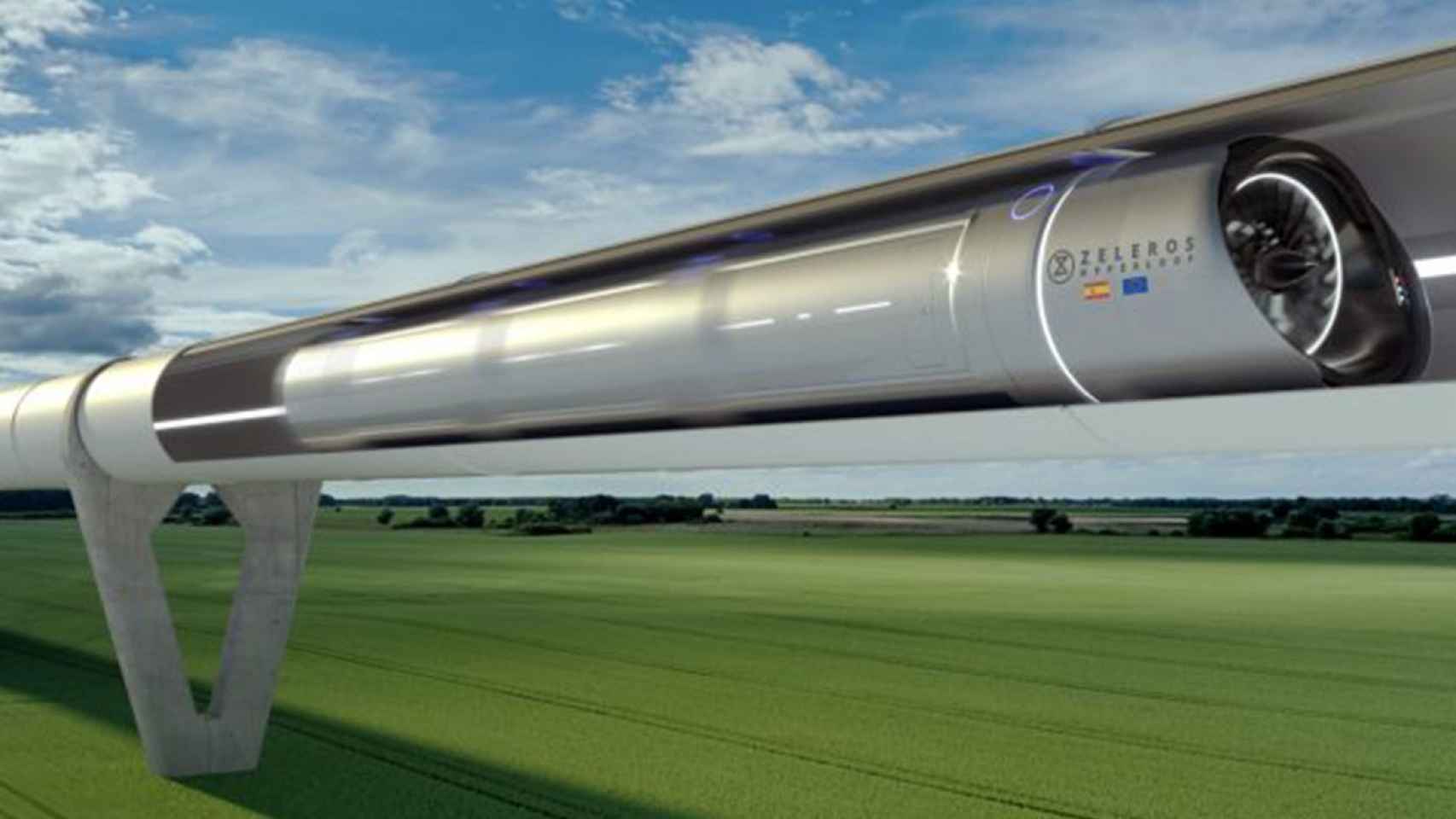 Recreación de una instalación de Hyperloop de Zeleros.