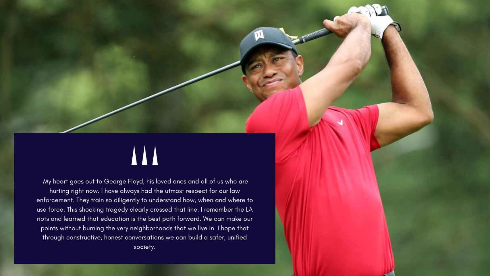 Tiger Woods y su mensaje por el fallecimiento de George Floyd