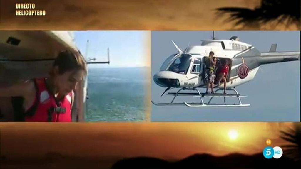 La concursante estaba deseando saltar del helicóptero.