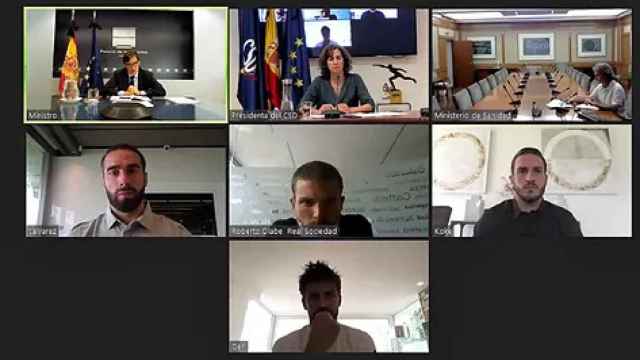 Reunión por videoconferencia entre Carvajal, Piqué, Illarramendi, Koke, Salvador Illa, Irene Lozano y Fernando Simón