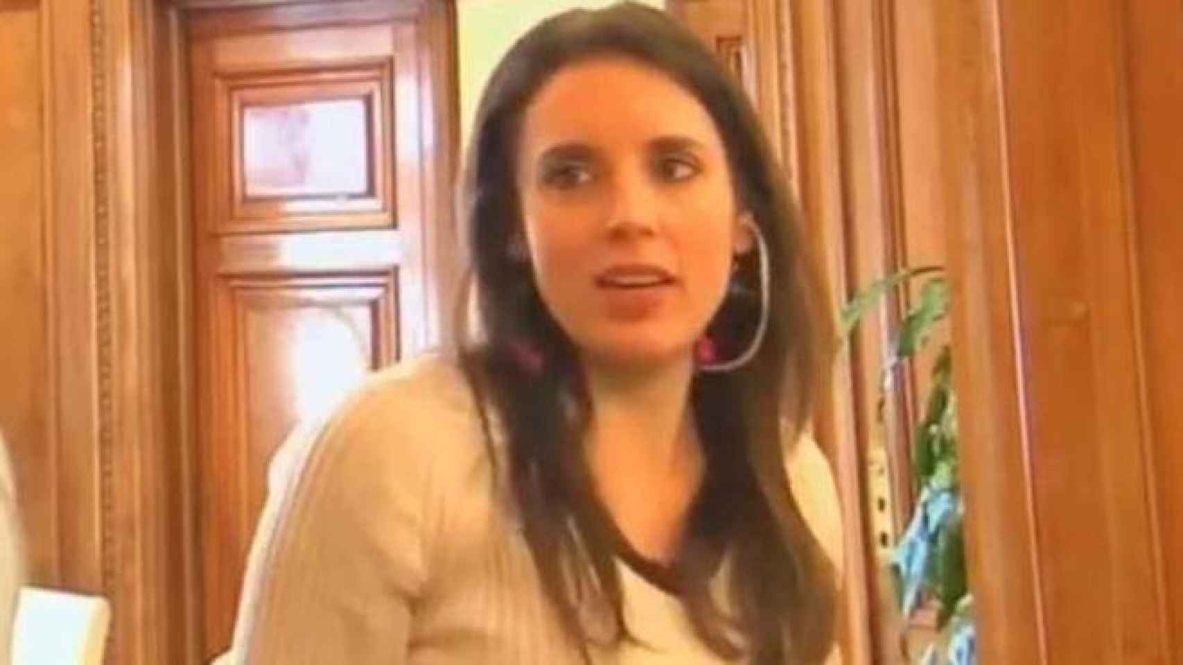 Irene Montero en una captura del vídeo que tanto está dando que hablar