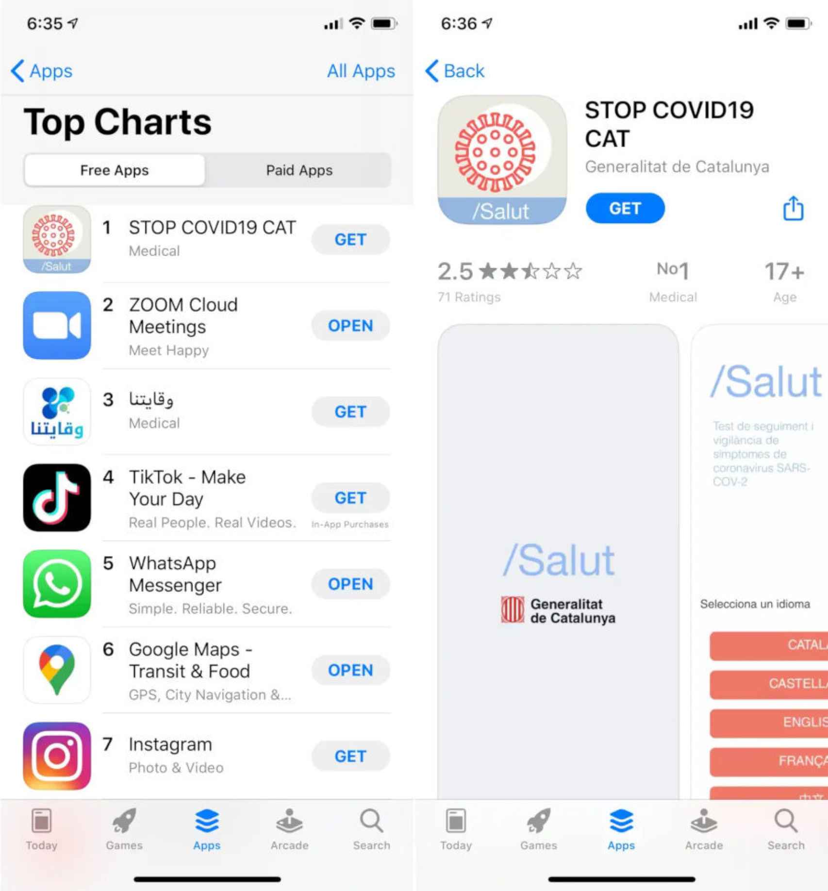 La app catalana contra el COVID-19 se ha convertido en la más descargada en Francia