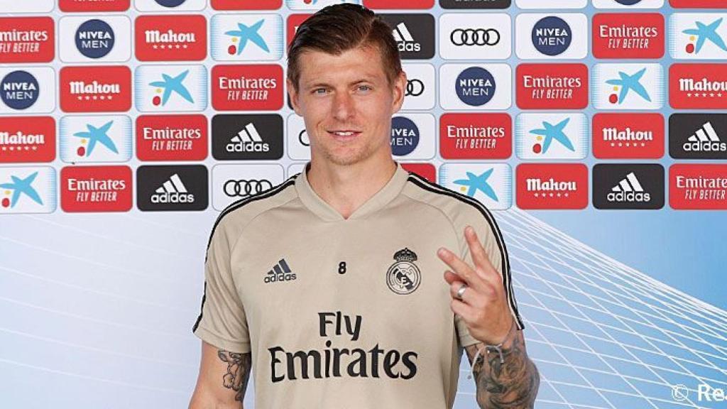 Toni Kroos, durante la entrevista de este miércoles