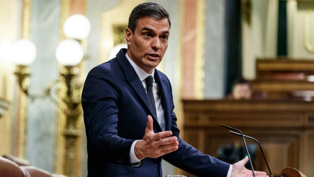 Pedro Sánchez durante la última sesión de control del Parlamento.
