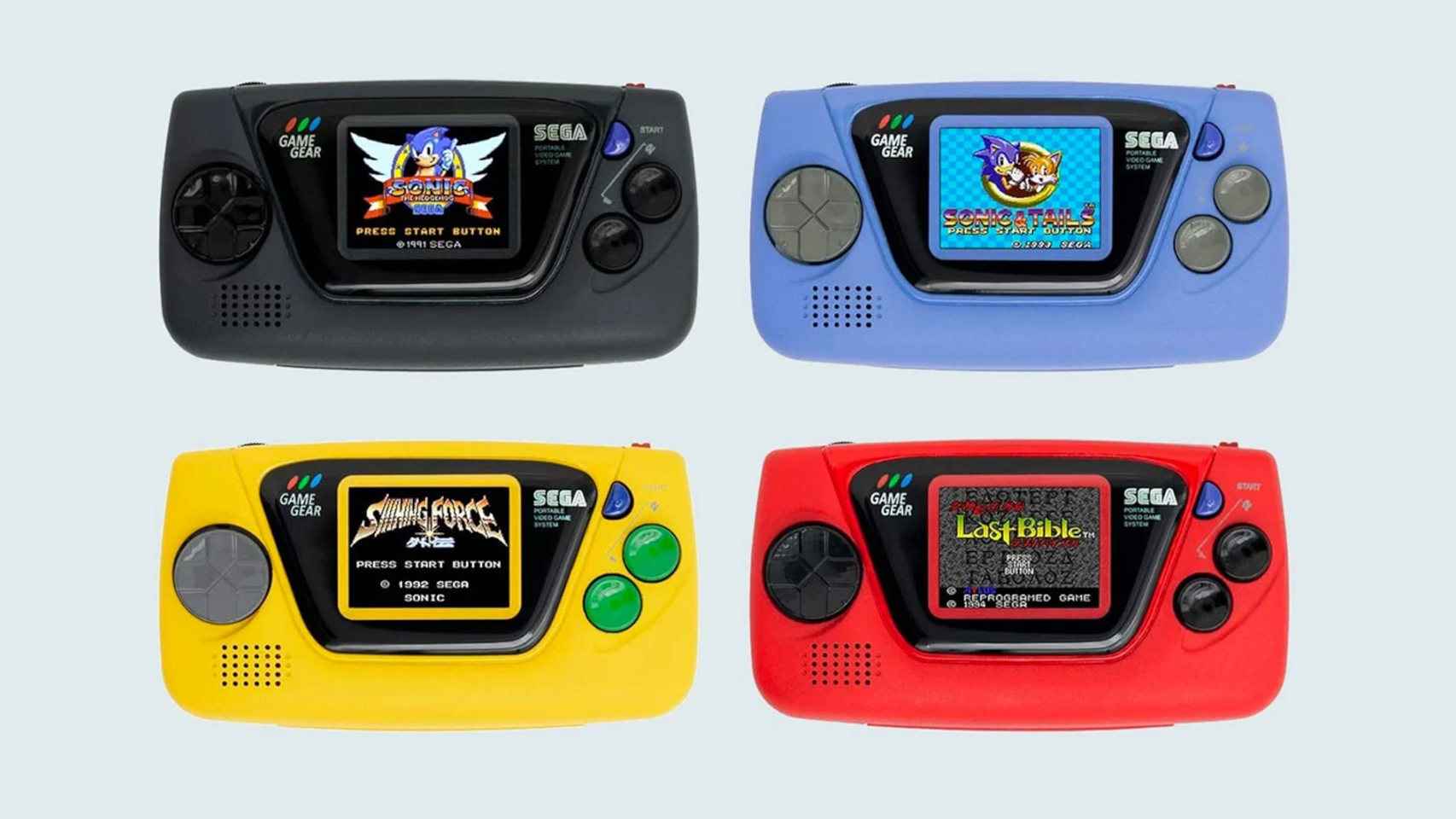 Las cuatro versiones de la Sega Game Gear Micro