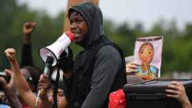John Boyega en la manifestación de Londres.