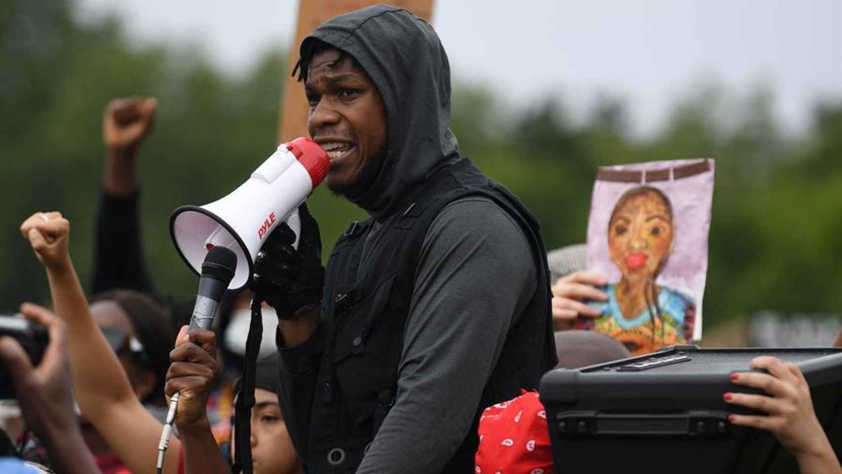 John Boyega en la manifestación de Londres.
