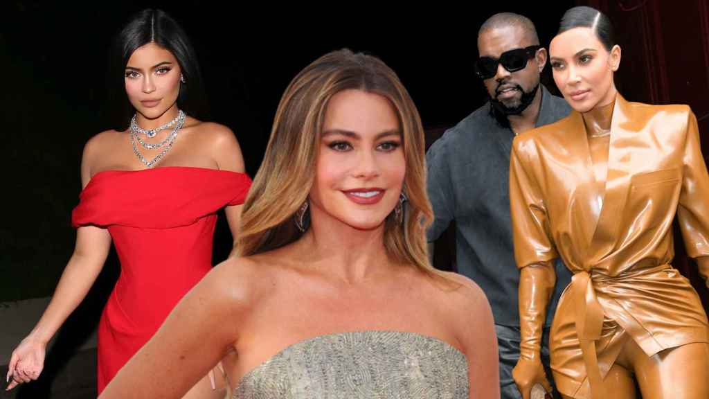 Kylie Jenner, Sofía Vergara y Kanye West junto a su mujer, Kim Kardashian.