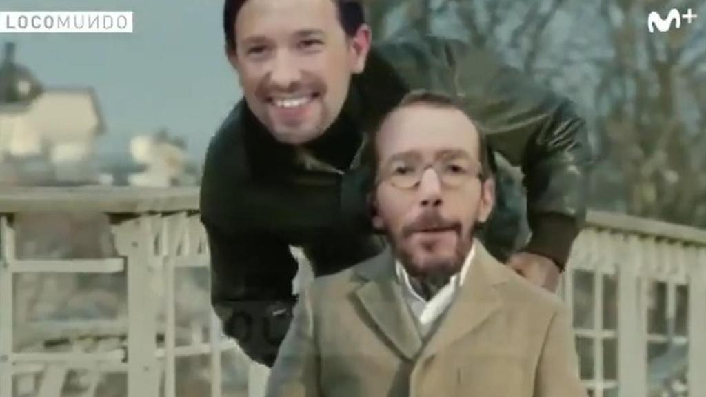 Pablo Iglesias y Echenique en el montaje para Movistar+