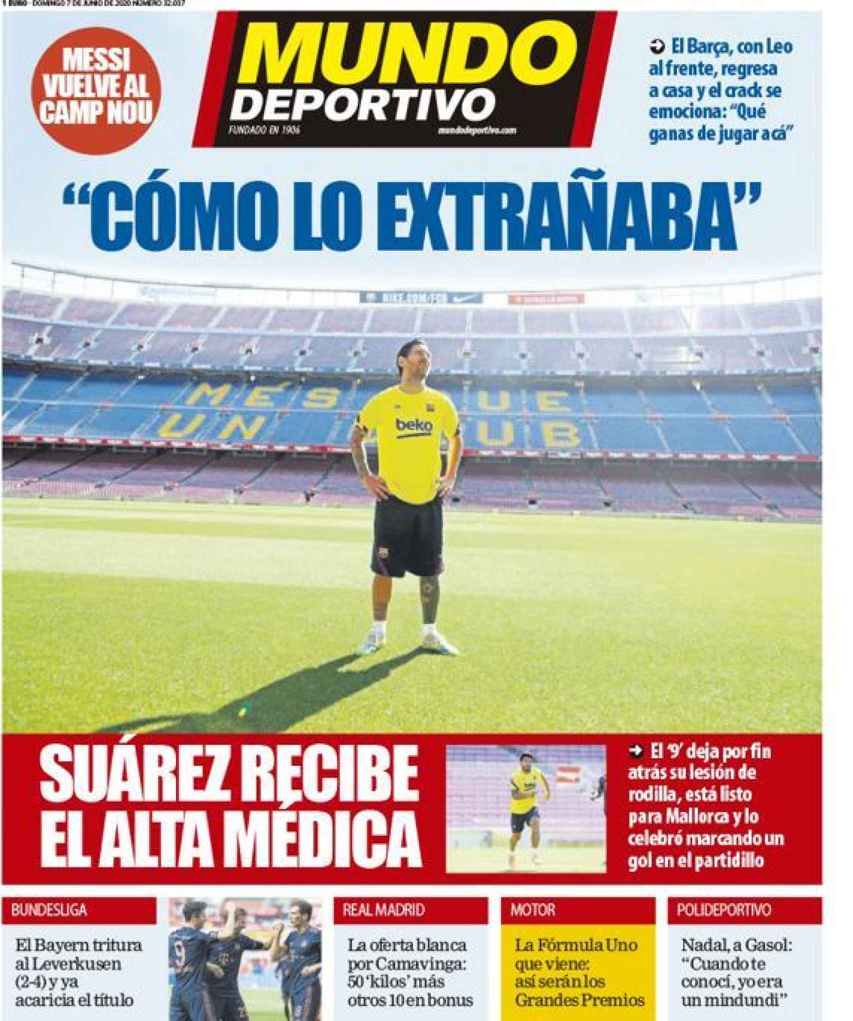 La portada del diario Mundo Deportivo (07/06/2020)