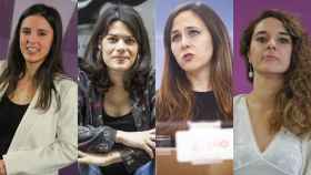 Irene Montero, Isa Serra, Ione Belarra y Noelia Vera, la nueva 'Banda de las cuatro' con el poder en Podemos.