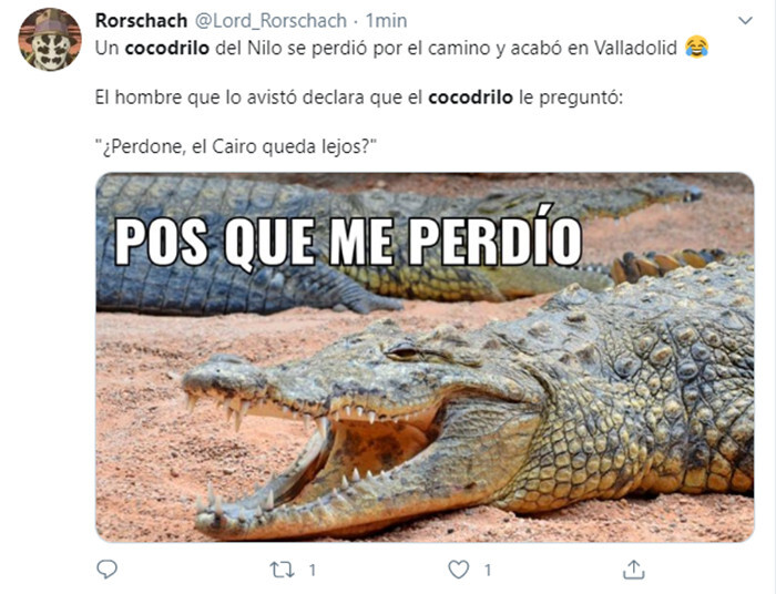 Te llamas Pisuerga? No. ¿Y este cocodrilo?