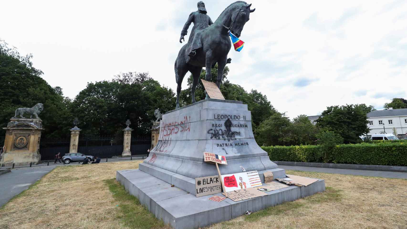 La estatua de Leopoldo II en Bruselas.