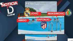Jovic, Maksimovic y Saponjic, juntos en la piscina de la casa del madridista en una publicación de instagram de su pareja