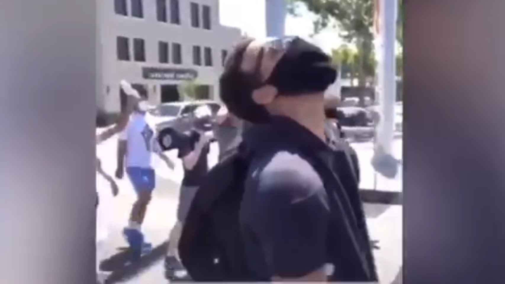 Stephen Curry durante las manifestaciones contra el racismo en California