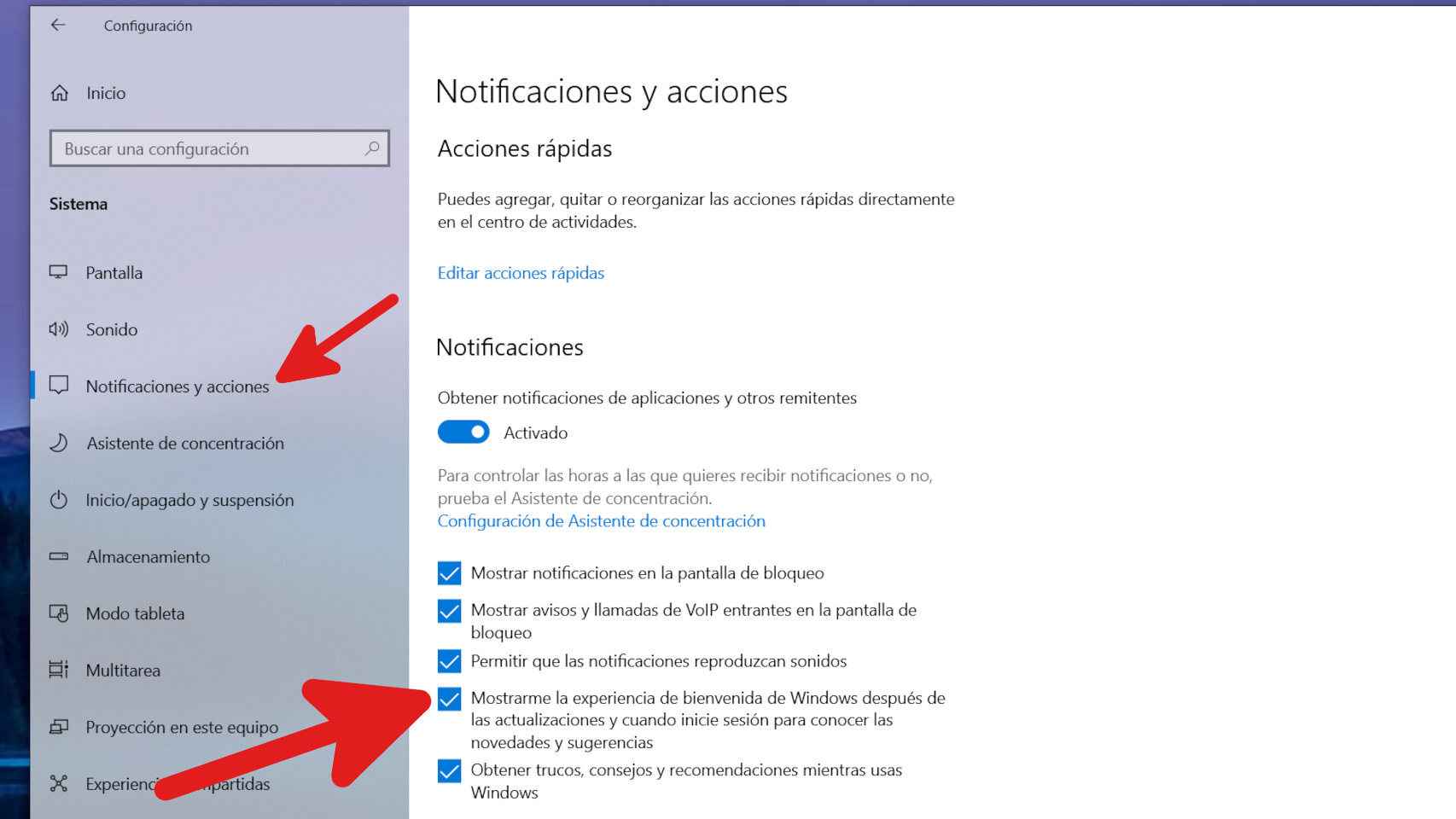 Cómo desactivar el nuevo mensaje de Windows 10