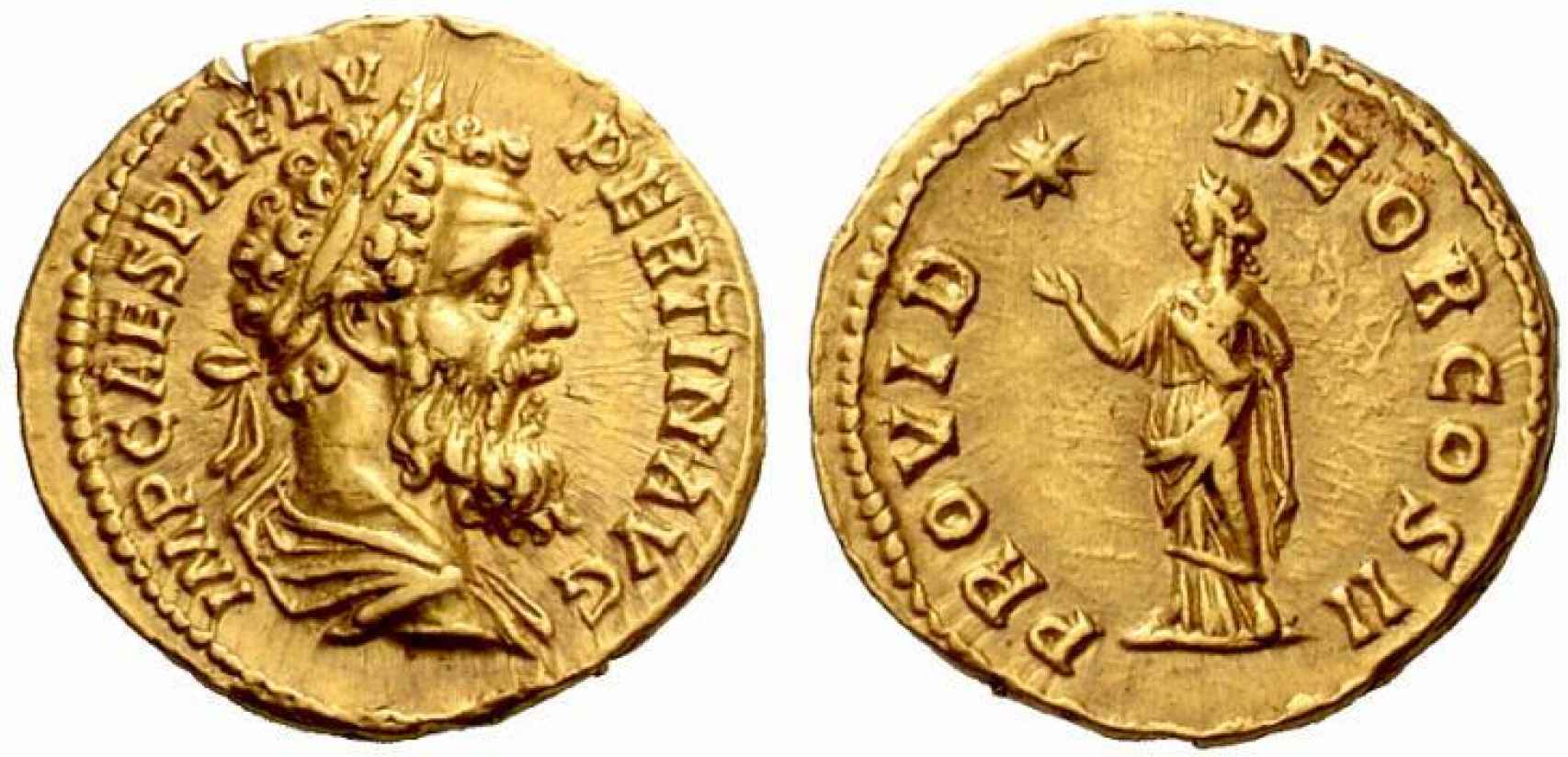 Monedas romanas emitidas durante el reinado de Pertinax.