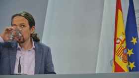 Pablo Iglesias, en la rueda de prensa posterior al Consejo de Ministros.