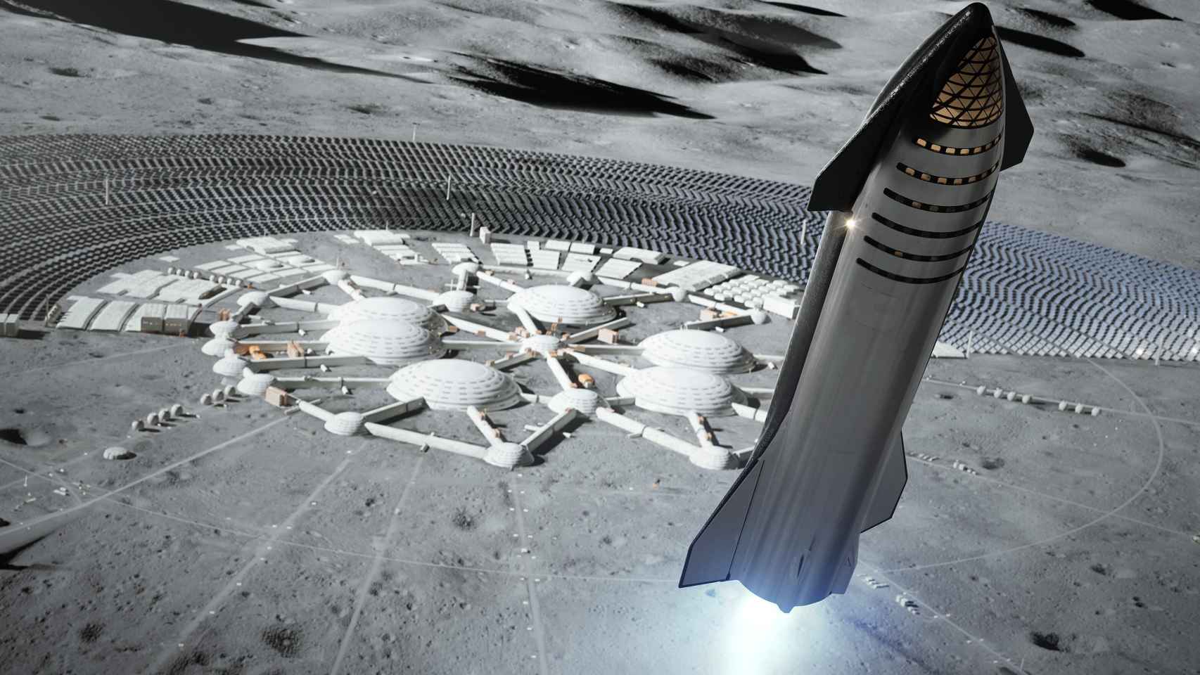 Nave Starship y el concepto de una colonia lunar.