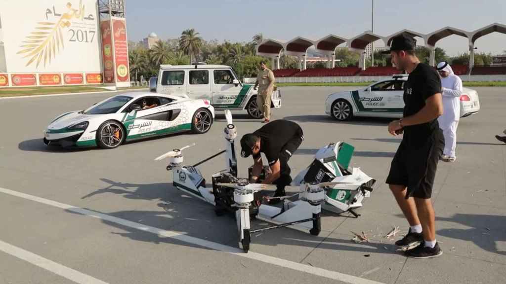 Cómo quedó la moto voladora después del accidente en Dubai