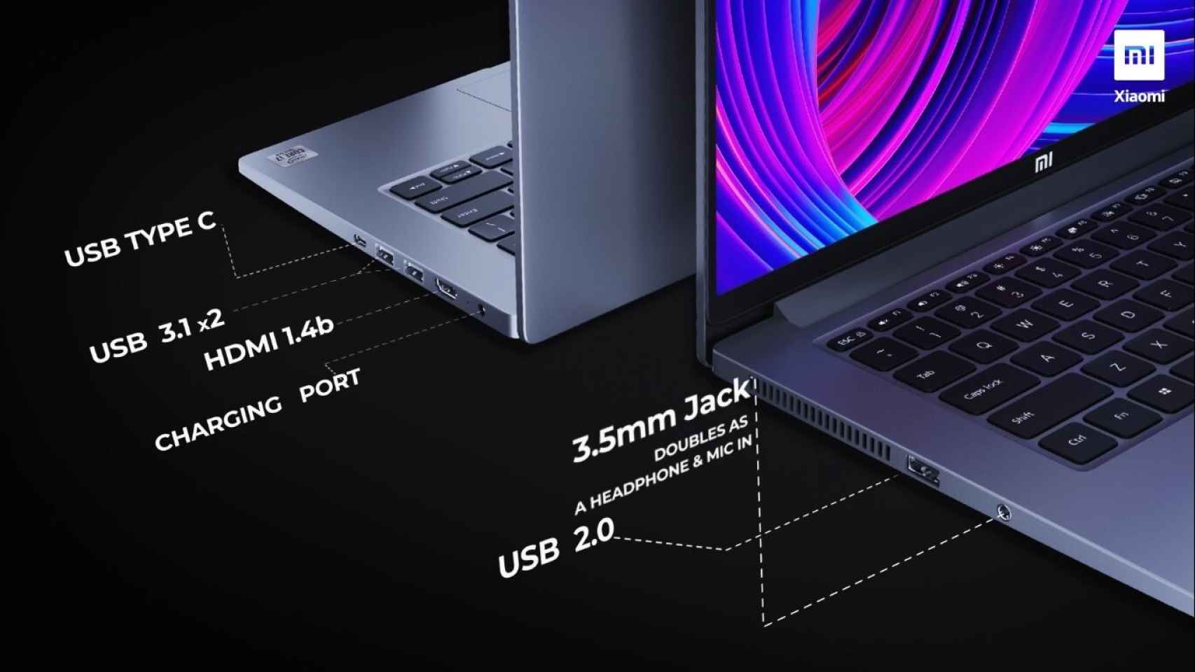 Las conexiones del Xiaomi Mi NoteBook 14