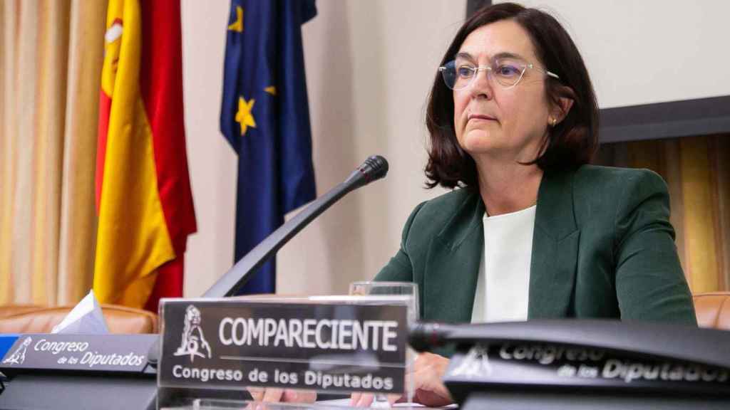 Cani Fernández, candidata a presidir la CNMC, durante su intervención de este jueves ante la Comisión de Asuntos Económicos del Congreso.