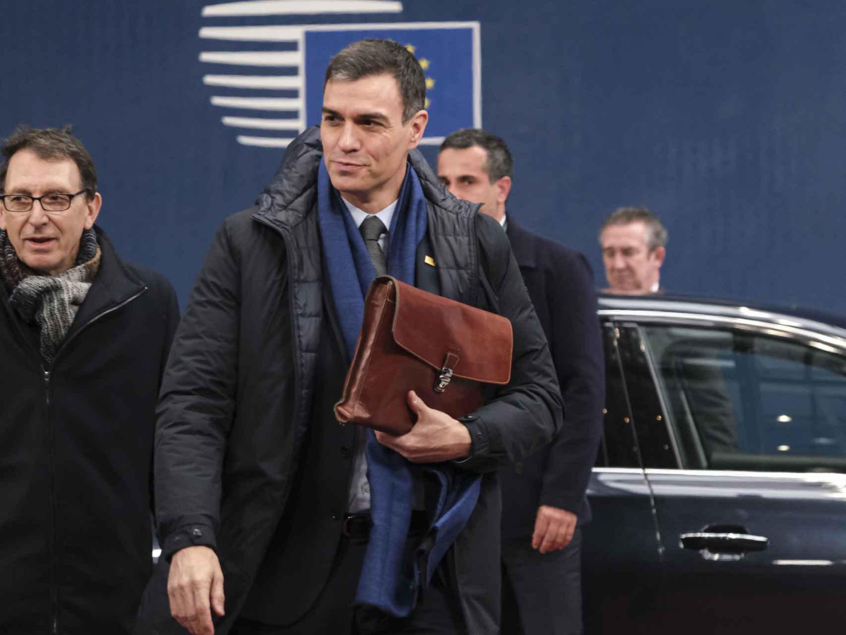 El presidente del Gobierno, Pedro Sánchez, a su llegada a una cumbre de la UE