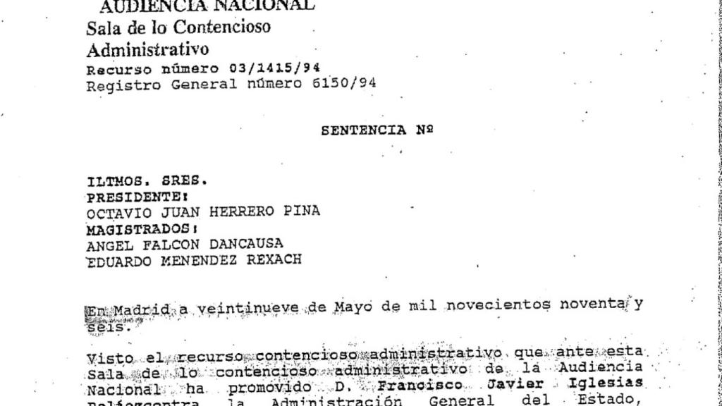 Sentencia en la que se la da la razón a Francisco Javier Iglesias.