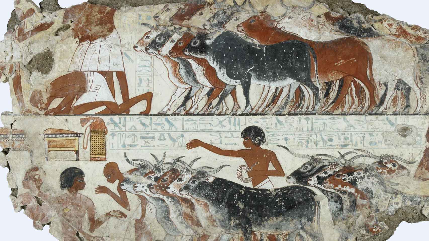 Otra de las escenas pintadas en la tumba de Nebamun.