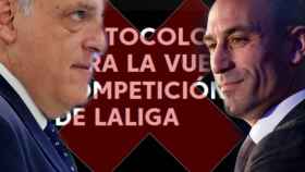 Javier Tebas y Luis Rubiales, sobre el protocolo de vuelta de La Liga