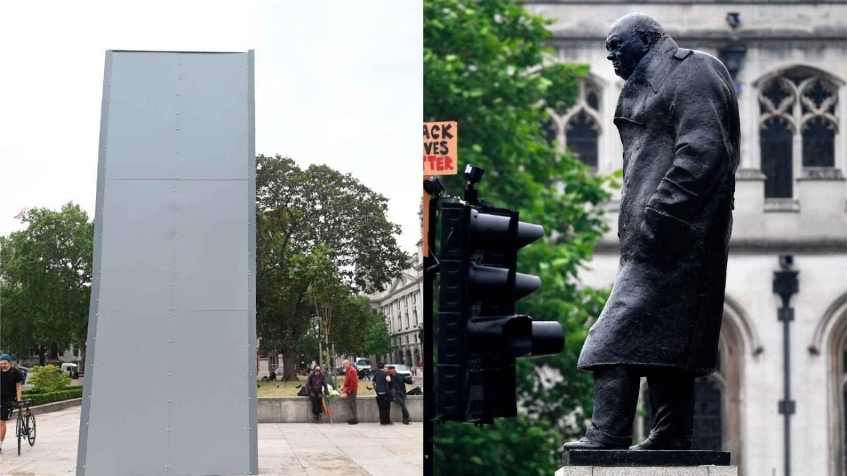 La estatua de Churchill ha sido blindada tras los ataques en las manifestaciones antiracistas