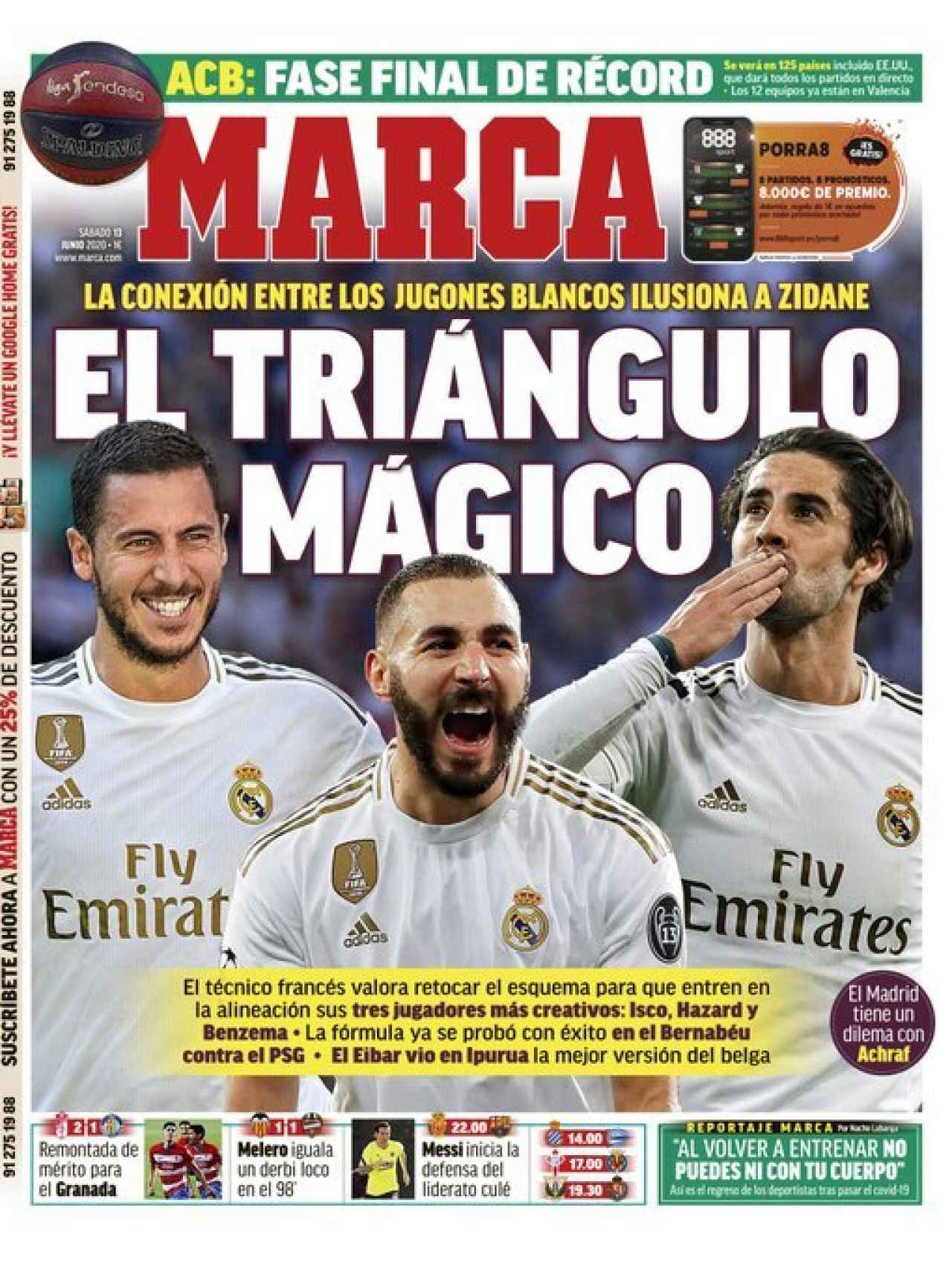 La portada del diario MARCA (13/06/2020)