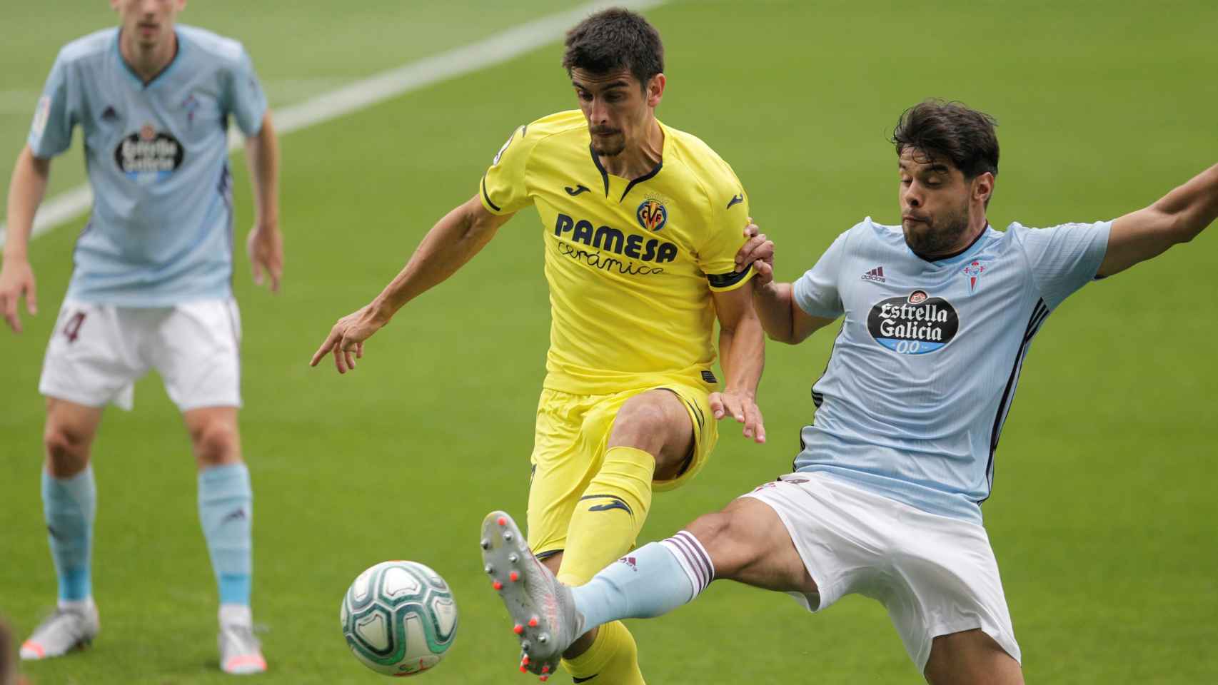 Gerard Moreno, durante el partido entre Celta y Villarreal