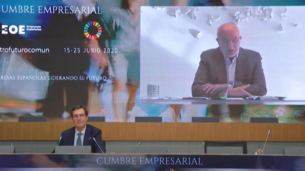 Juan Roig y Antonio Garamendi durante la cumbre de CEOE.