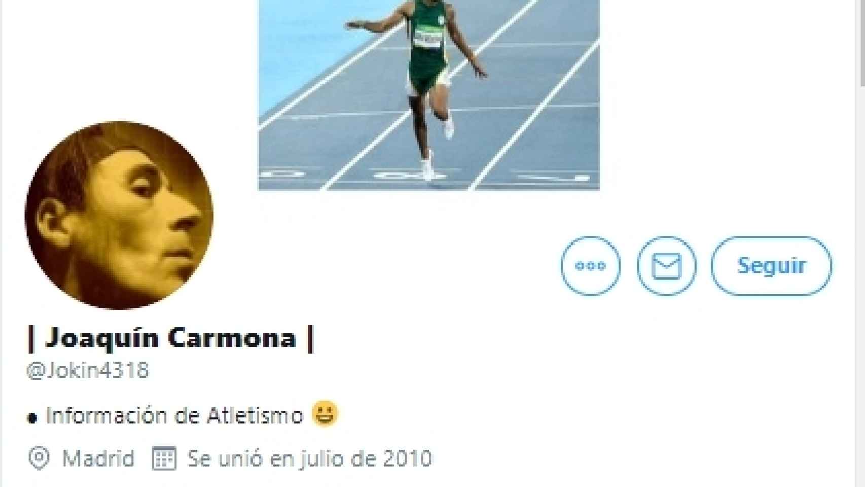 Captura de la cuenta de Twitter de Joaquín Carmona