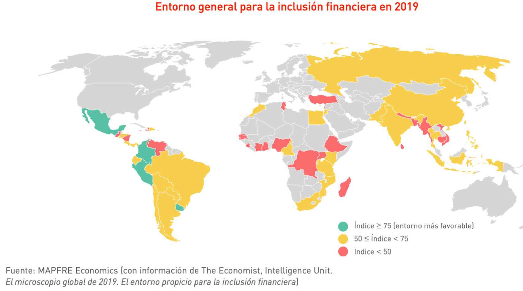 Entorno general para la inclusión financiera en 2019.