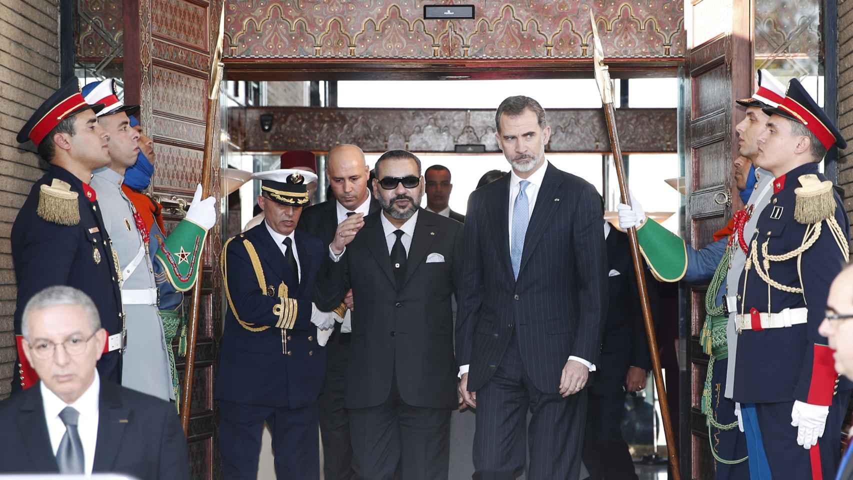 Mohamed VI junto al rey Felipe VI en Marruecos en 2019.