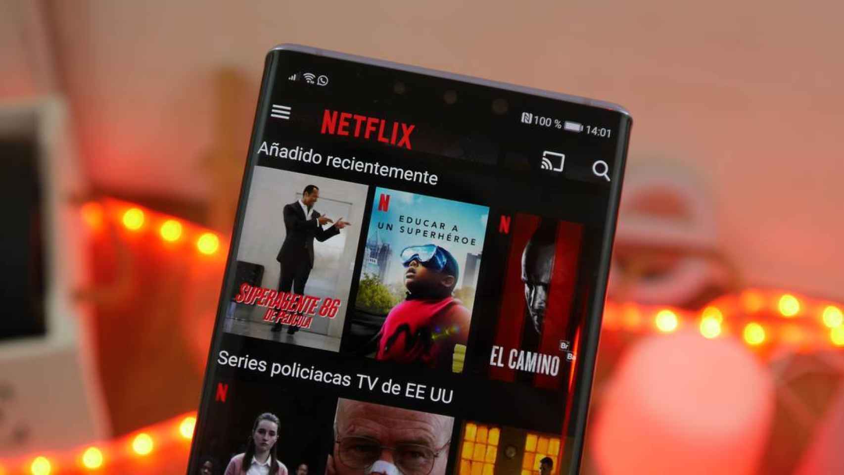 Netflix en un Huawei.