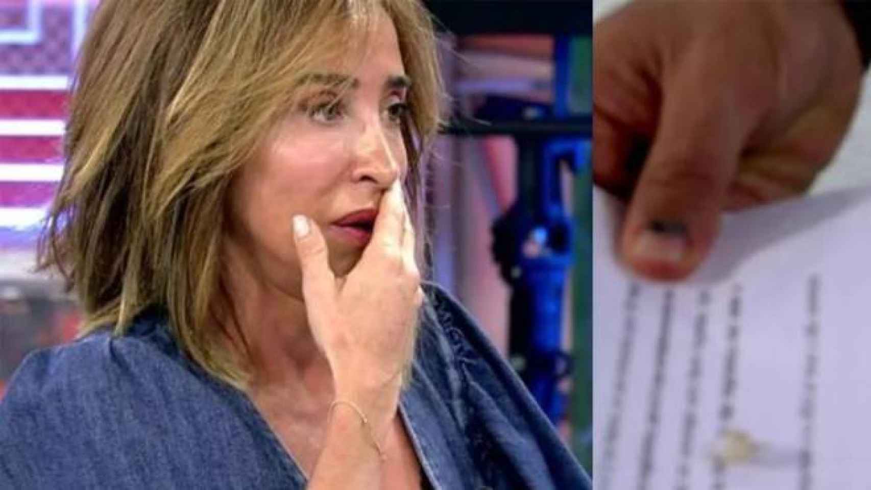 María Patio trata de disimular lo ocurrido tras perder un diente en pleno directo en Sálvame