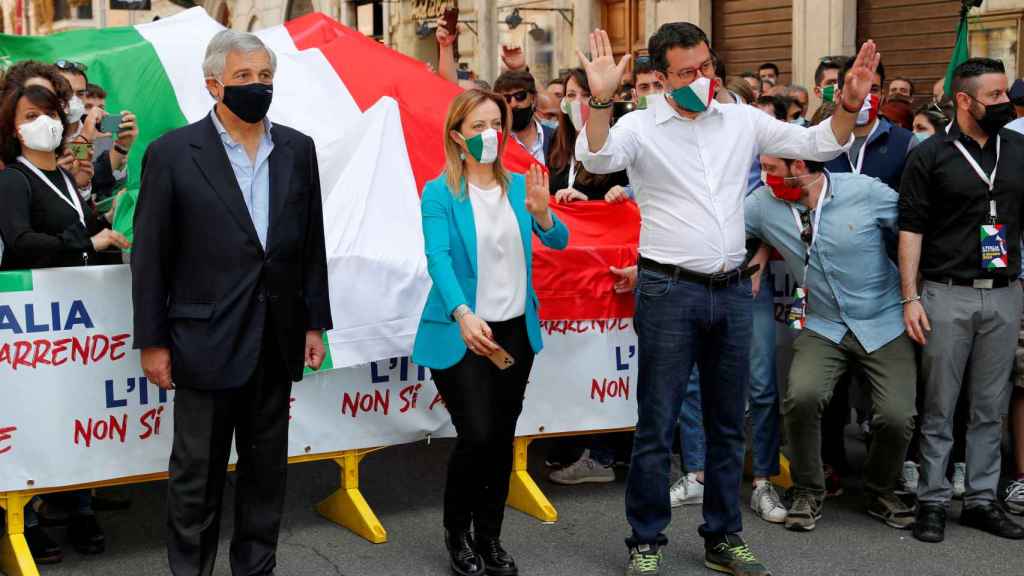 Matteo Salvini lidera una protesta contra el Gobierno.