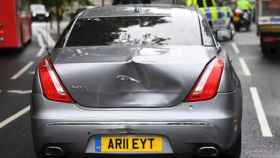 Así ha quedado el Jaguar de Boris Johnson tras el accidente.