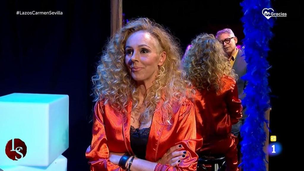 Rocío Carrasco durante su debut como colaboradora de 'Lazos de sangre'.