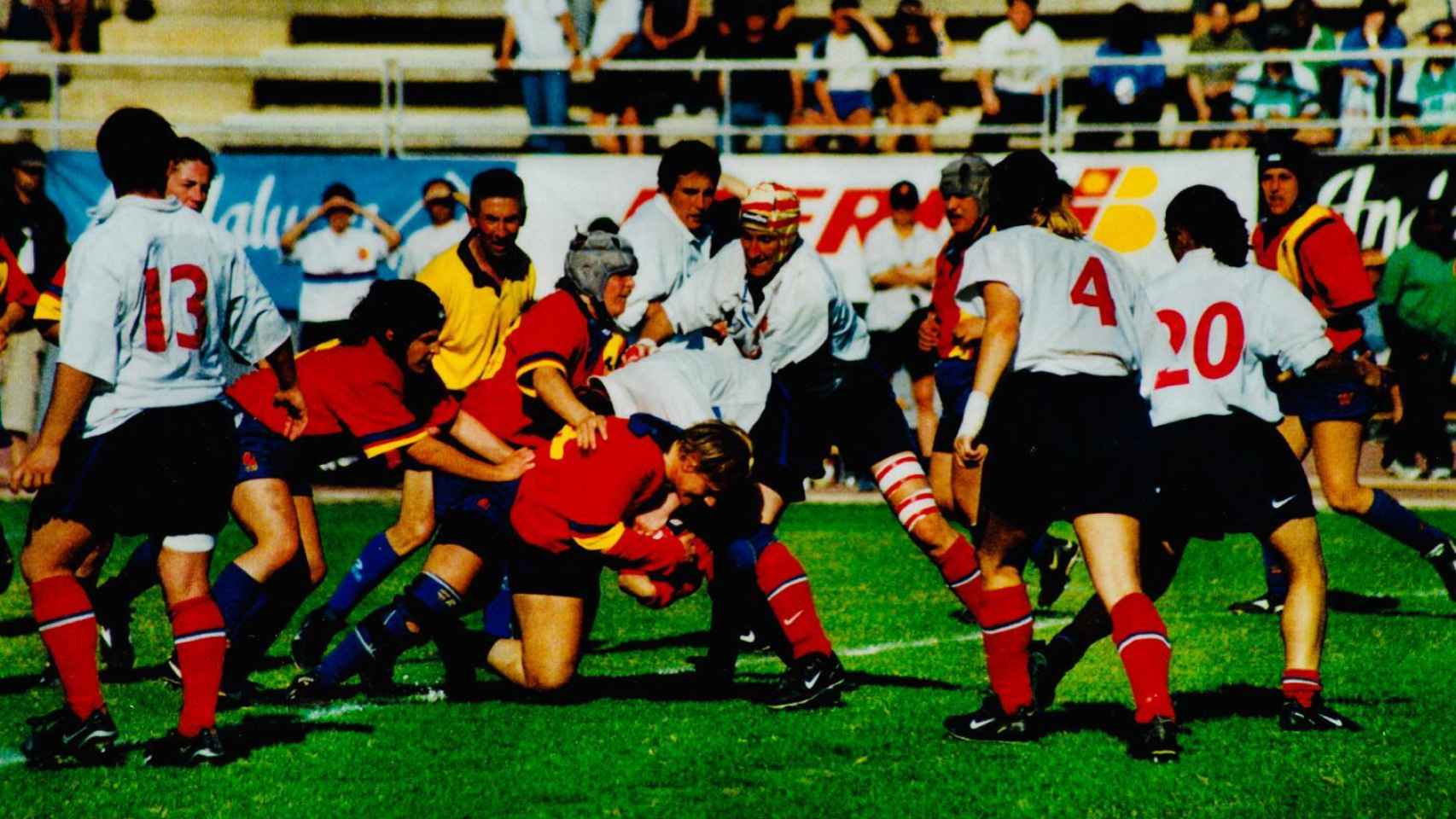 La excapitana de la selección española de rugby femenino Mercedes Batidor, durante un partido