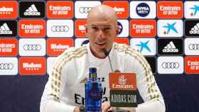 Zinedine Zidane, en una rueda de prensa del Real Madrid