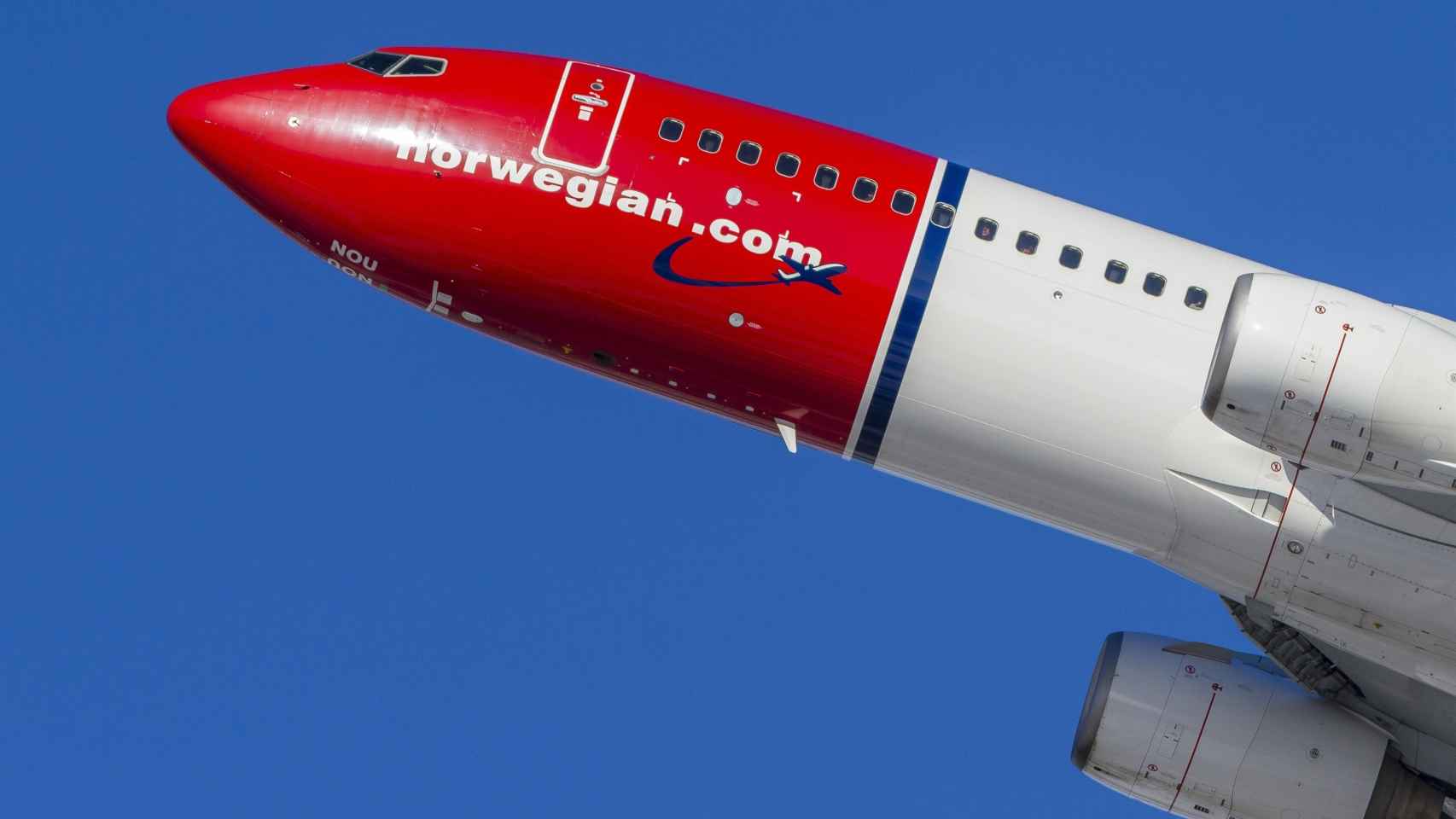 Imagen de una avión de Norwegian.