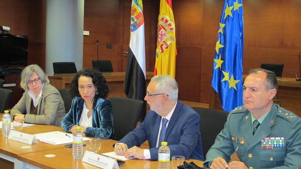 Tena, presidiendo la creación de la comisión provincial de Cáceres sobre violencia de género.